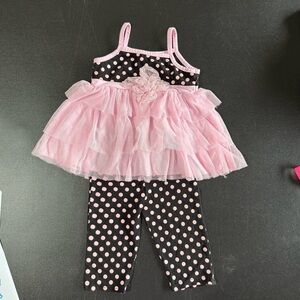 Little Lass Set with Tutu and Polka Dots